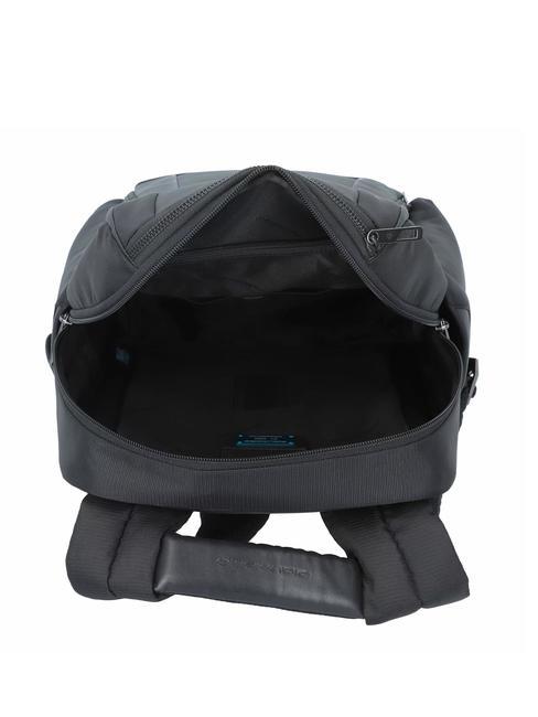WALLABY Rucksack aus Leder und Stoff, 14-Zoll-PC-Halter Schwarz - PC-Rucks&auml;cke