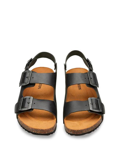 VEGA 2288 Franziskaner-Sandale aus Leder Schwarz - Herrenschuhe