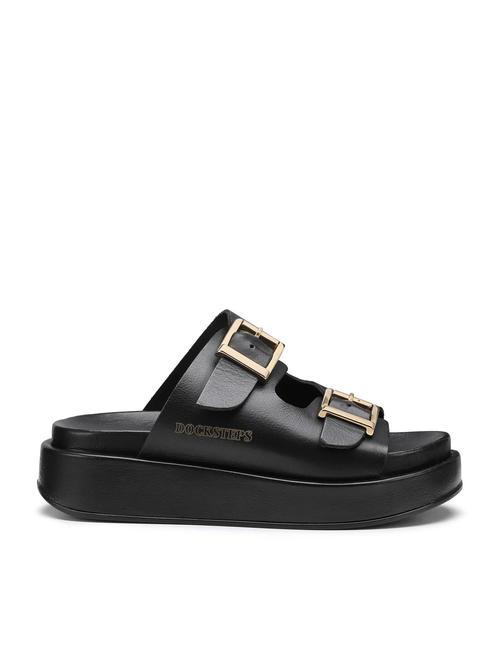 CATALINA 1788 Hohe Slipper-Sandale aus Leder Schwarz - Damenschuhe