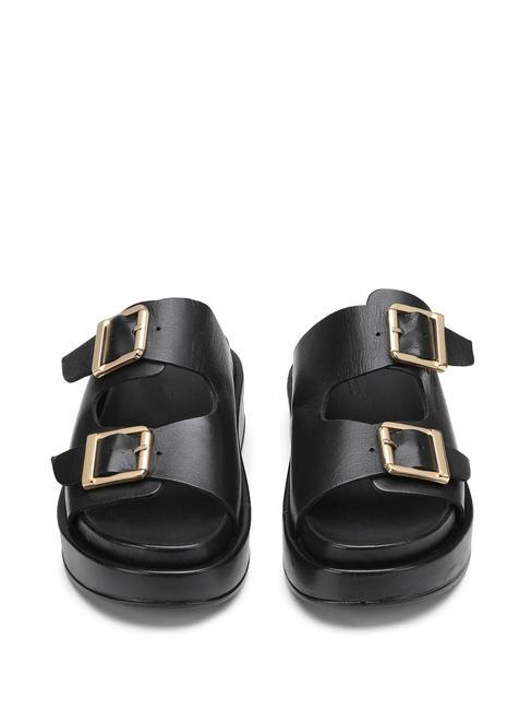 CATALINA 1788 Hohe Slipper-Sandale aus Leder Schwarz - Damenschuhe