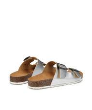 DOCKSTEPS VEGA  Sandalen aus laminiertem Leder mit zwei Schnallen Silber - Damenschuhe - 4