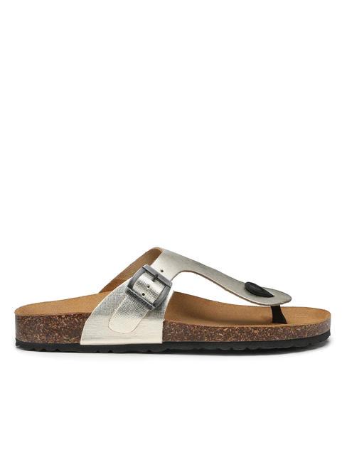 VEGA 2290 Flip-Flop-Sandale aus laminiertem Leder Platin - Damenschuhe