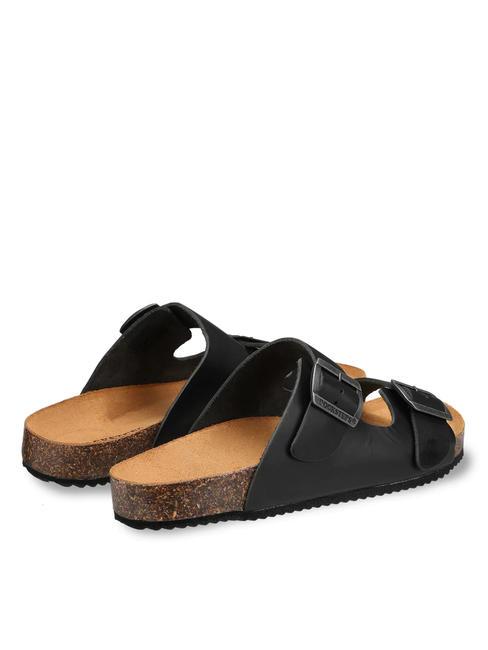 VEGA 2286 Ledersandale mit Doppelschnalle Schwarz - Herrenschuhe