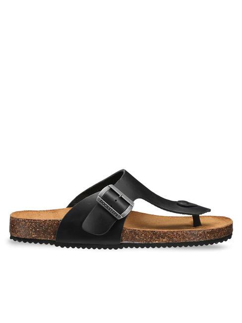 VEGA 2284 Zehenstegsandale aus Leder mit Schnalle Schwarz - Herrenschuhe