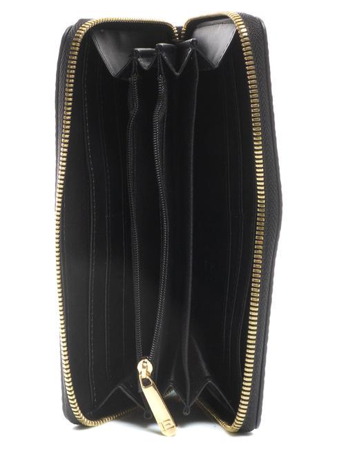 EBA SOFT Geldb&ouml;rse mit umlaufendem Rei&szlig;verschluss Schwarz - Brieftaschen Damen