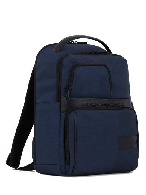 WOLLEM Rucksack aus Leder und Stoff, 14-Zoll-Laptophalter Blau - PC-Rucks&auml;cke