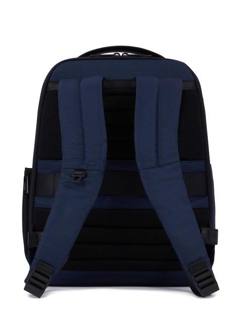 WOLLEM Rucksack aus Leder und Stoff, 14-Zoll-Laptophalter Blau - PC-Rucks&auml;cke