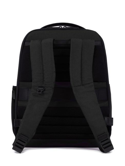 WOLLEM Rucksack aus Leder und Stoff, 14-Zoll-Laptophalter Schwarz - PC-Rucks&auml;cke