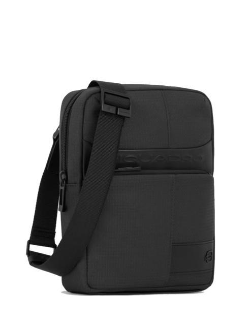 WOLLEM iPad Mini-Tasche aus Stoff und Leder Schwarz - Umh&auml;ngetaschen Herren
