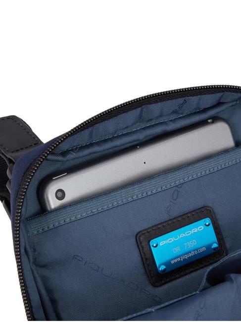 WOLLEM iPad Mini-Tasche aus Stoff und Leder Schwarz - Umh&auml;ngetaschen Herren