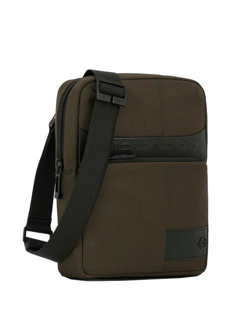 WOLLEM iPad Mini-Tasche aus Stoff und Leder GR&Uuml;N - Umh&auml;ngetaschen Herren