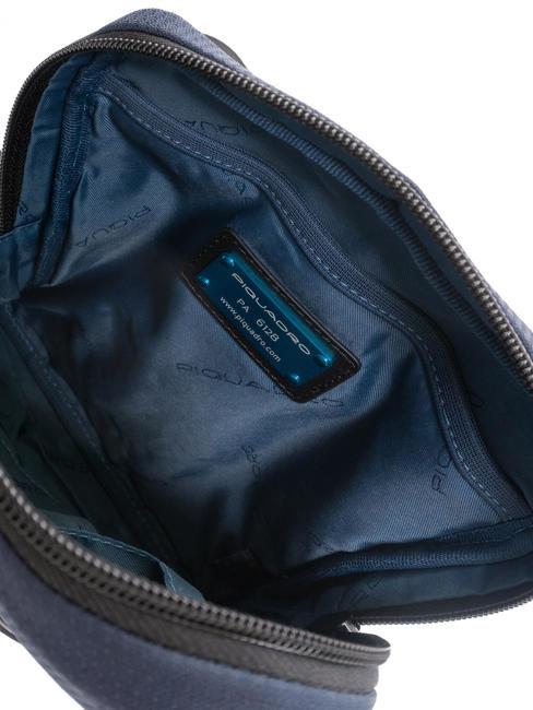 WOLLEM iPad Mini-Tasche aus Stoff und Leder Blau - Umh&auml;ngetaschen Herren