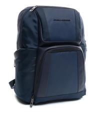 PIQUADRO WALLABY Rucksack aus Leder und Stoff, 14-Zoll-PC-Halter Blau - PC-Rucks&auml;cke - 2