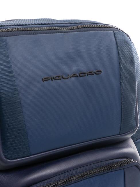 WALLABY Rucksack aus Leder und Stoff, 14-Zoll-PC-Halter Blau - PC-Rucks&auml;cke