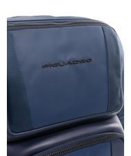 PIQUADRO WALLABY Rucksack aus Leder und Stoff, 14-Zoll-PC-Halter Blau - PC-Rucks&auml;cke - 3