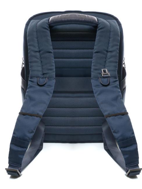 WALLABY Rucksack aus Leder und Stoff, 14-Zoll-PC-Halter Blau - PC-Rucks&auml;cke