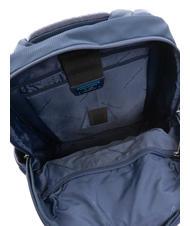 PIQUADRO WALLABY Rucksack aus Leder und Stoff, 14-Zoll-PC-Halter Blau - PC-Rucks&auml;cke - 5