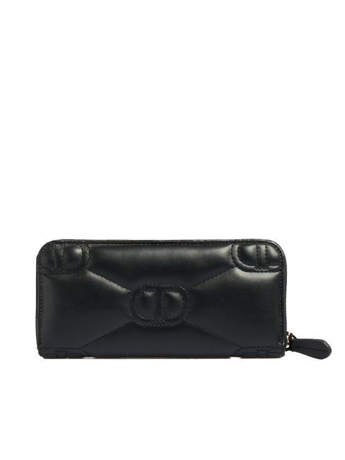 LOGO QUILTED Gro&szlig;e Geldb&ouml;rse mit umlaufendem Rei&szlig;verschluss Schwarz - Brieftaschen Damen
