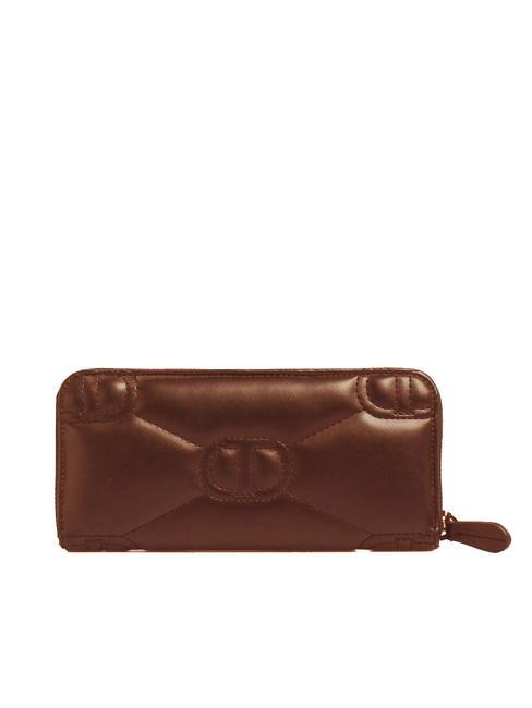 LOGO QUILTED Gro&szlig;e Geldb&ouml;rse mit umlaufendem Rei&szlig;verschluss Schokolade - Brieftaschen Damen