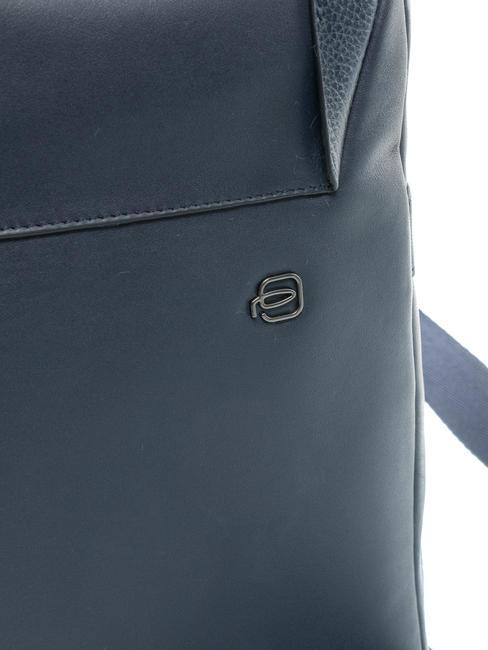 MACBETH Erweiterbare Ledertasche Blau - Umh&auml;ngetaschen Herren