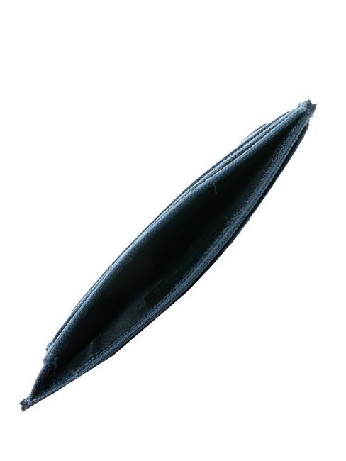 MACBETH Kartenetui aus Leder und Stoff Blau - Brieftaschen Herren