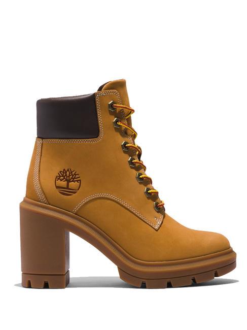 ALLINGTON Schn&uuml;rstiefelette mit Nubuk-Absatz Weizen - Damenschuhe