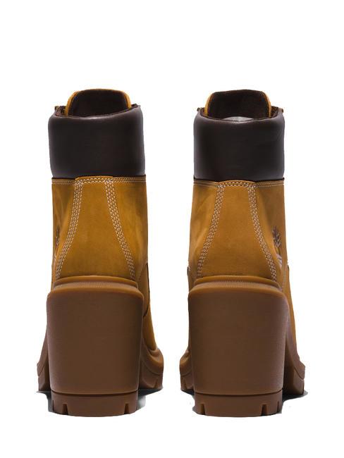 ALLINGTON Schn&uuml;rstiefelette mit Nubuk-Absatz Weizen - Damenschuhe