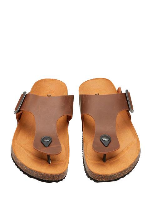 VEGA Zehenstegsandale aus Wildleder Tabak - Herrenschuhe