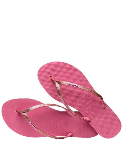 YOU GLITTER Flip-Flops samtige Rose - Damenschuhe
