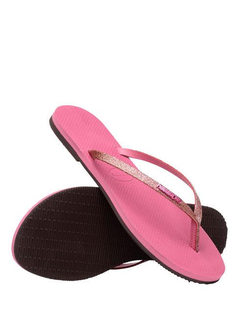 YOU GLITTER Flip-Flops samtige Rose - Damenschuhe