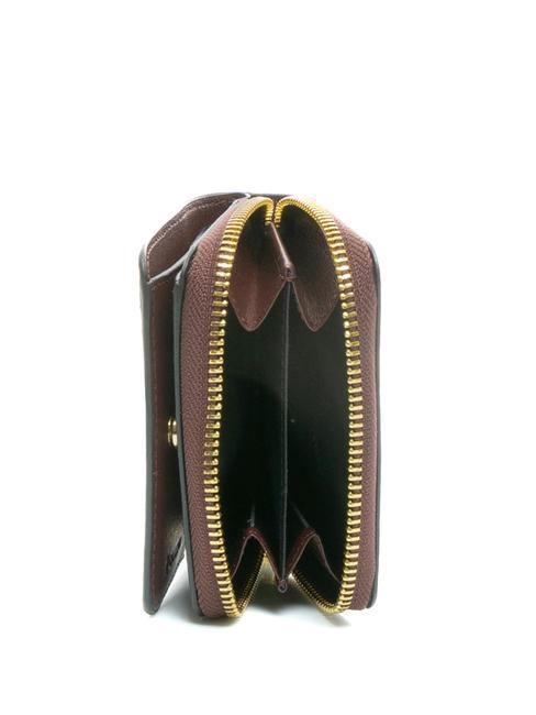 GRAINED Kleine Geldb&ouml;rse mit umlaufendem Rei&szlig;verschluss BORDEAUX / B - Brieftaschen Damen