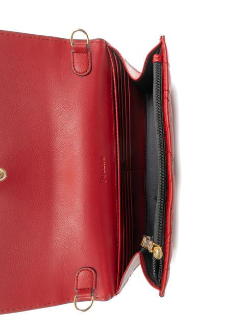 CHECK AND LINES Clutch mit Kettenschulterriemen ROT - Damentaschen