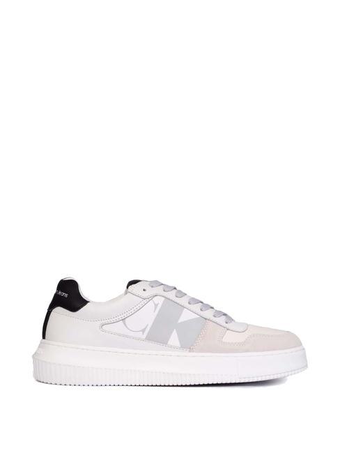 CK JEANS CHUNKY Ledersneaker leuchtendes Wei&szlig;/Cremewei&szlig;/Austernfarben - Herrenschuhe