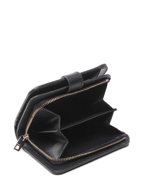 CAMELIA COMPACT Kleine Geldb&ouml;rse aus Leder Schwarz - Brieftaschen Damen