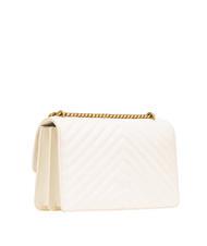 PINKO CLASSIC LOVE ONE Tasche aus Nappaleder Seide wei&szlig;-antikgold - Damentaschen - 3