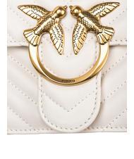 PINKO CLASSIC LOVE ONE Tasche aus Nappaleder Seide wei&szlig;-antikgold - Damentaschen - 4