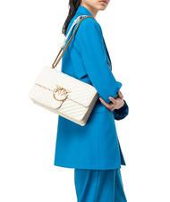 PINKO CLASSIC LOVE ONE Tasche aus Nappaleder Seide wei&szlig;-antikgold - Damentaschen - 7