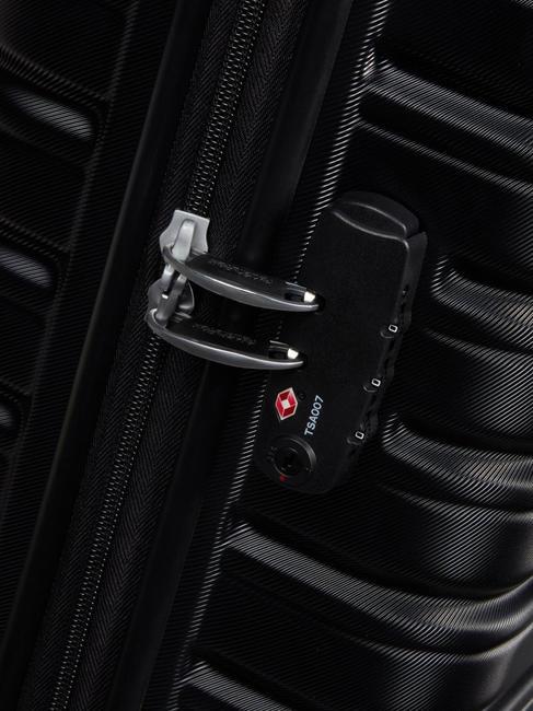 FLASHLINE Mittelgro&szlig;er erweiterbarer Trolley Schatten schwarz - Harte Trolleys