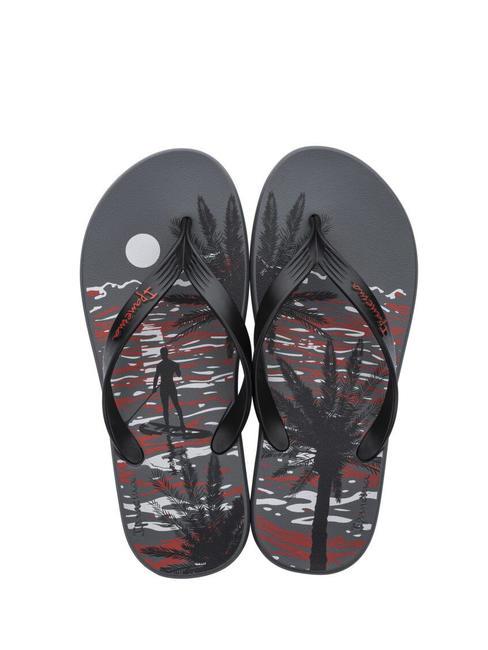 POSTO 10 TEMAS IV  Gummi-Flip-Flops grau/schwarz/rot - Herrenschuhe