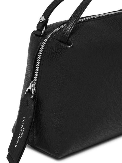 ALIFA Ledertasche mit Schultergurt Schwarz - Damentaschen