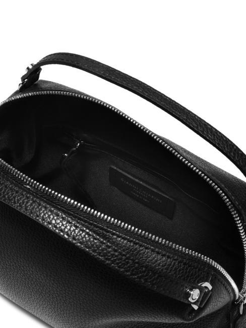 ALIFA Ledertasche mit Schultergurt Schwarz - Damentaschen