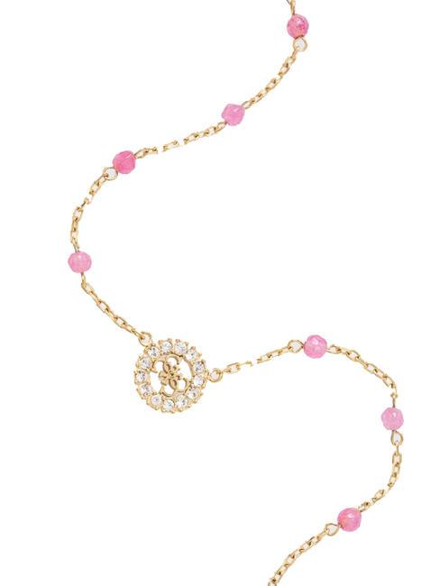 NATURAL STONES Halskette mit Steinen Gelbgold/Fuchsia - Halsketten