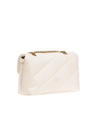 PINKO CLASSIC LOVE PUFF Tasche aus Nappaleder Seide wei&szlig;-antikgold - Damentaschen - 3