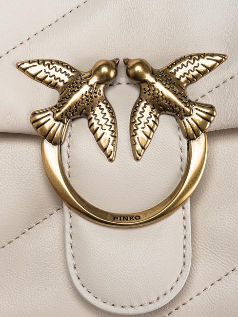 CLASSIC LOVE PUFF Tasche aus Nappaleder Seide wei&szlig;-antikgold - Damentaschen