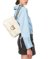 PINKO CLASSIC LOVE PUFF Tasche aus Nappaleder Seide wei&szlig;-antikgold - Damentaschen - 7
