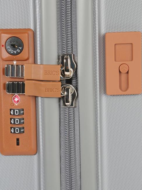 CAPRI Extra gro&szlig;er Trolley mit USB-Anschluss SILBER - Harte Trolleys