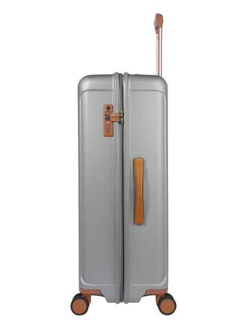 CAPRI Gro&szlig;er Trolley mit USB-Anschluss SILBER - Harte Trolleys