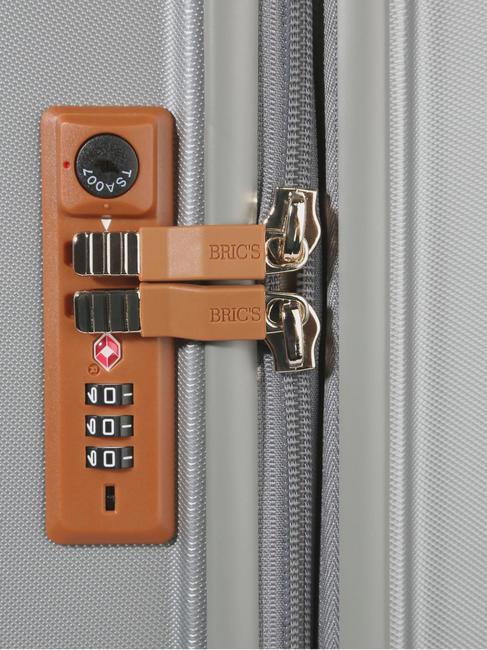 CAPRI Gro&szlig;er Trolley mit USB-Anschluss SILBER - Harte Trolleys