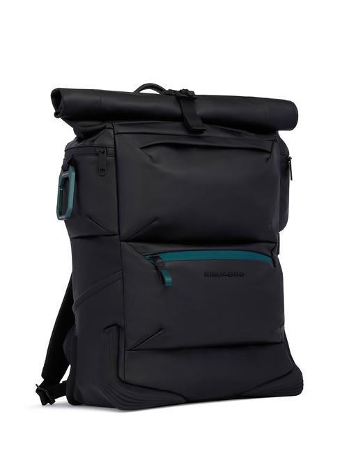 CORNER 2.0 SPECIALE  15,6-Zoll-Laptop-Rucksack aus Leder mit Regenh&uuml;lle Schwarz - PC-Rucks&auml;cke