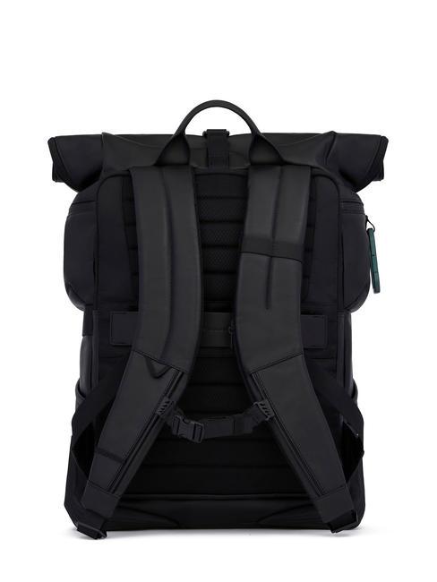 CORNER 2.0 SPECIALE  15,6-Zoll-Laptop-Rucksack aus Leder mit Regenh&uuml;lle Schwarz - PC-Rucks&auml;cke